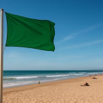 qué significa la bandera verde en la playa