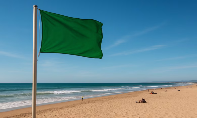 qué significa la bandera verde en la playa