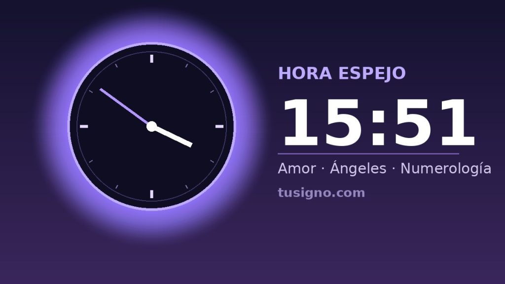 Reloj marcando la hora espejo 15:51 y su significado en el amor