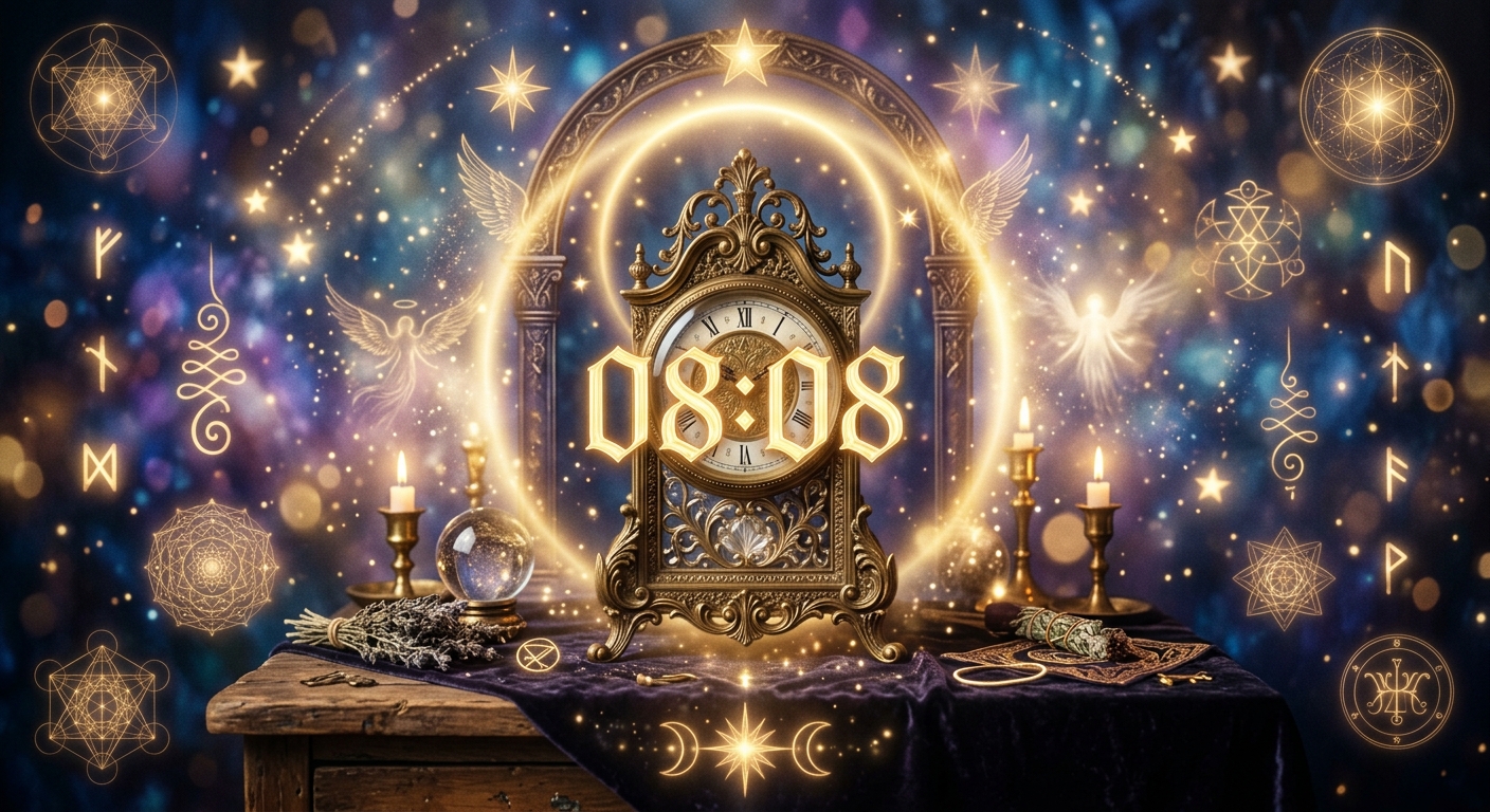 Reloj marcando la hora espejo 08:08 con significado espiritual